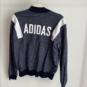 Adidas Dark Blue and White Crewneck